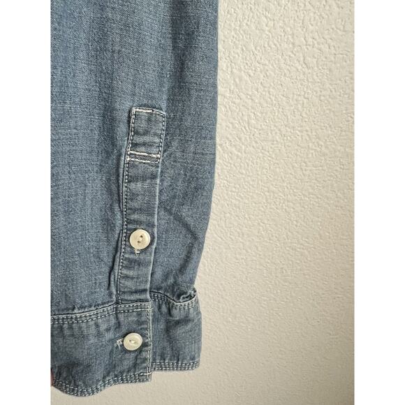 madewell chambray Top shirt Button Up Long Sleeve Blue Size Small - Picture 4 of 6
